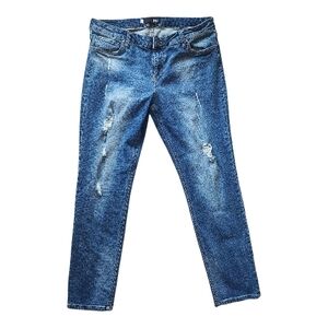 Kut from the Kloth Blue Straight Leg Distressed Jeans